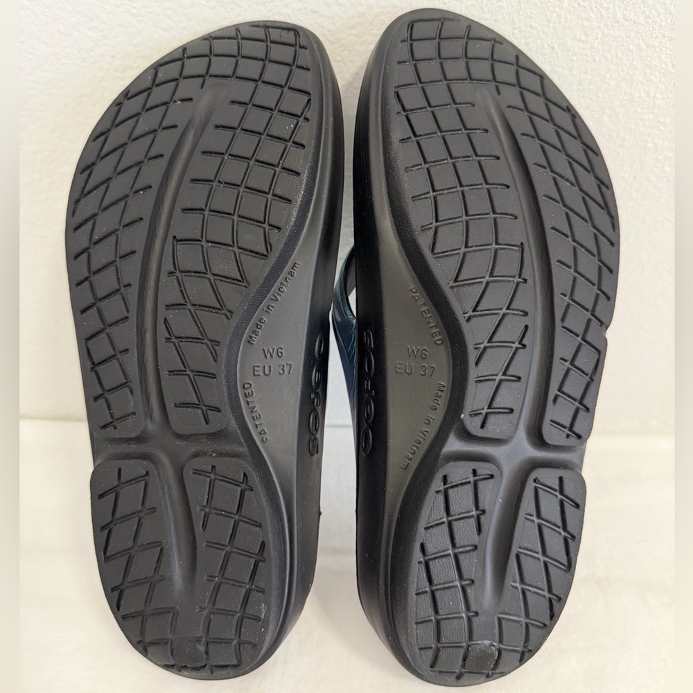 Oofos thong sandals flip flop blue-purple size 6 - Picture 3 of 9